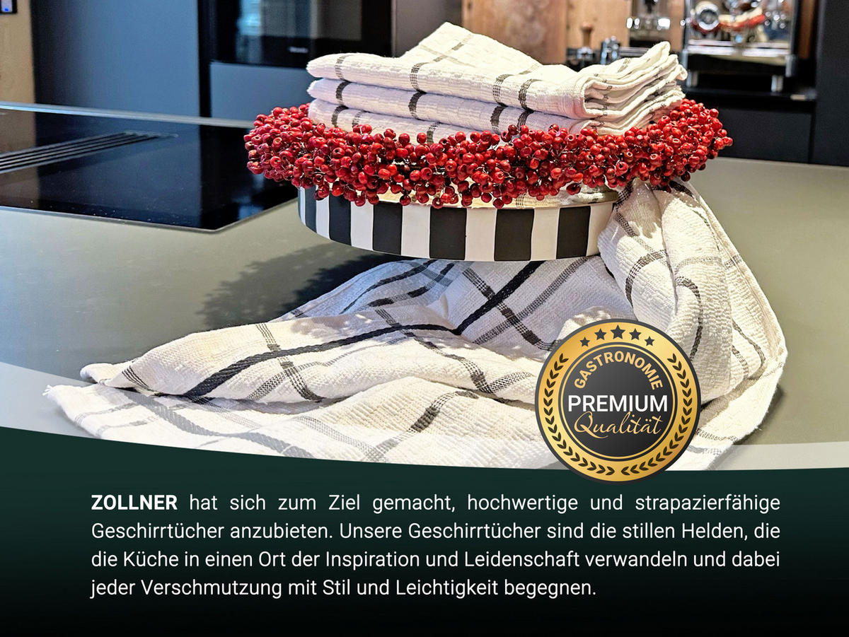 GESCHIRRTÜCHER, 10er-Set, 45x60 cm, 100% Baumwolle, Braun - Weiß, Textil (45/60cm) - Zollner