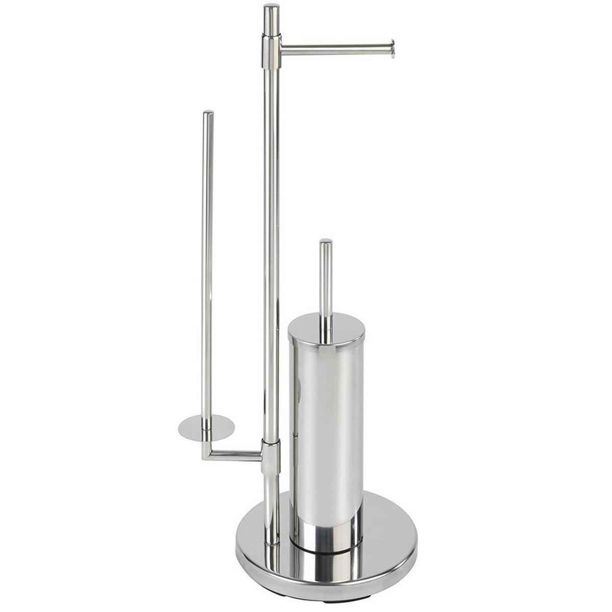 TOILETTENPAPIERSTÄNDER und Toilettenbürste Universalo Neo 30/20/73 cm - Silberfarben, Metall (20/73/30cm) - Wenko