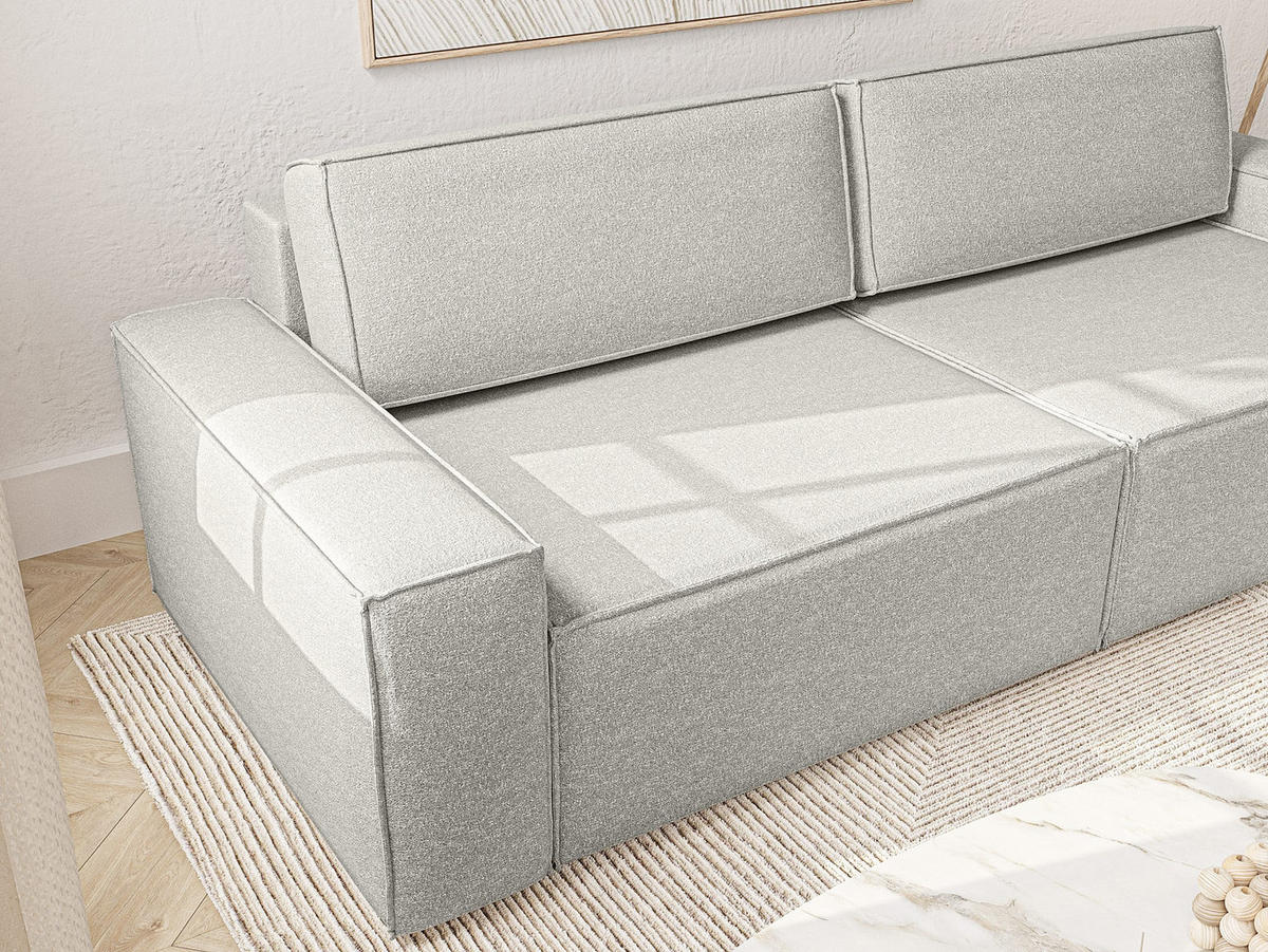 SOFA Lummo Mi mit Schlaffunktion, Grau - Grau, Textil (246/70/185cm) - Fedve