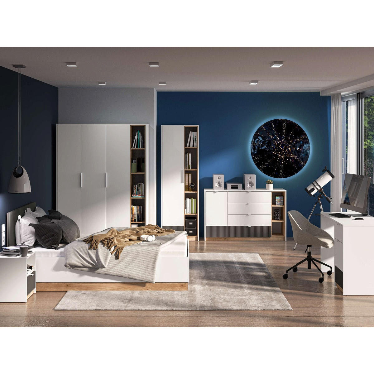 SCHLAFZIMMER Set 6-tlg. Torino – Eichefarben - Eichefarben, Holzwerkstoff (138/196/53cm) - hi-markt