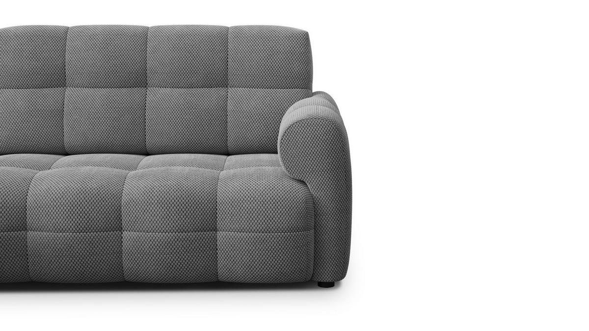 ECKSOFA MELLOW 3-Sitzer, grau - Schwarz/Grau, Holz/Textil (232/156cm) - Courtois Laville