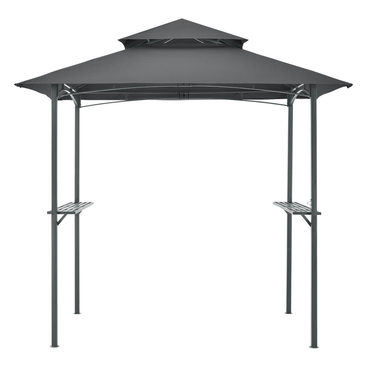 PAVILLON Parga - Dunkelgrau, Textil/Metall (241/250/151cm) - [en.casa]