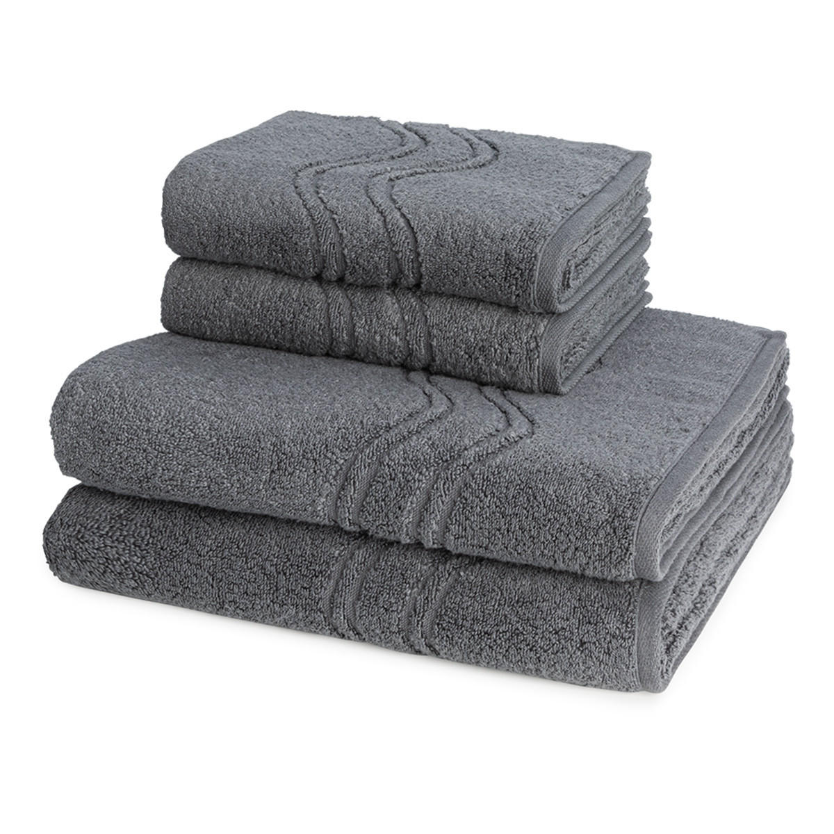 FROTTIERSET Cashmere feeling 4-teilig - Dunkelgrau, Textil (50/100cm) - Ross