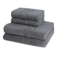 FROTTIERSET Cashmere feeling 4-teilig - Dunkelgrau, Textil (50/100cm) - Ross