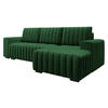 ECKSOFA Hugo, Seite: Rechts - Dunkelbraun/Grün, Holz/Textil (240/140cm)