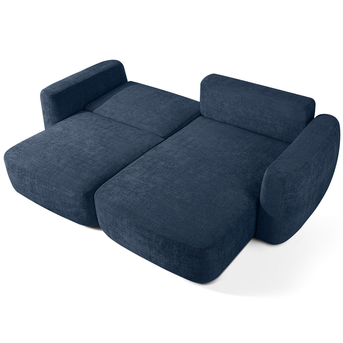 ECKSOFA rechts ELOSA - Dunkelblau, Holz/Textil (245/165cm) - KONSIMO®