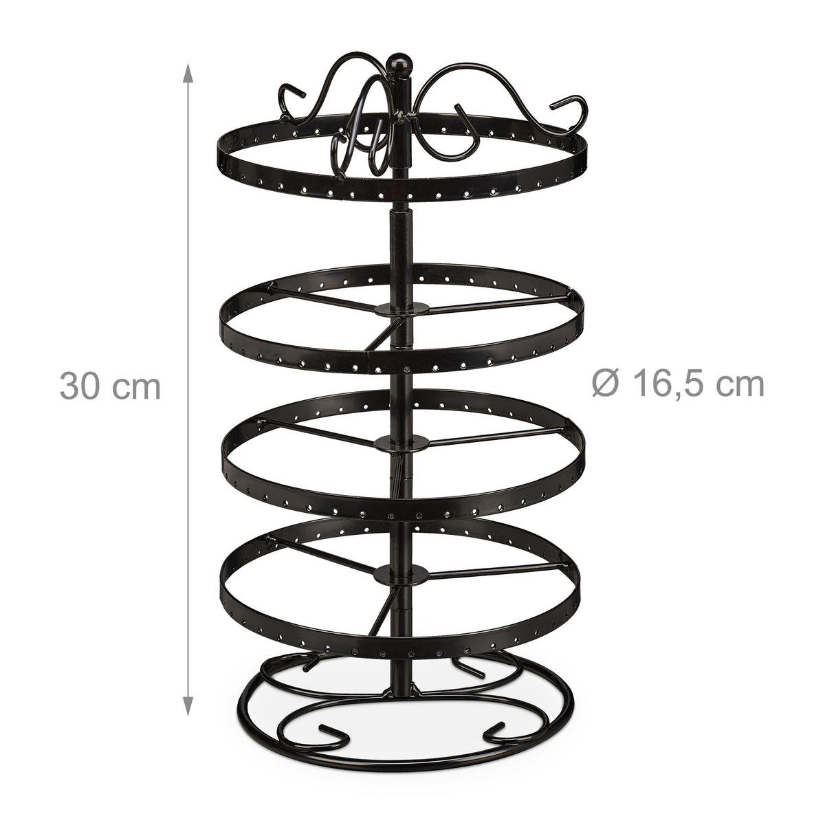 OHRRINGHALTER - Schwarz, Metall (16.5/30/16.5cm) - Relaxdays