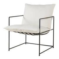 SESSEL Utsjoki - Beige/Schwarz, Textil/Metall (61/90/70cm) - [en.casa]