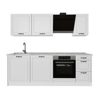 KUCHYNKA R-Line, Biely vidiecky dom/biely, 220 cm Marmori työtaso - biela, kompozitné drevo (220/81.6/60cm) - Vicco