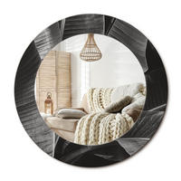 SPIEGEL Rund Ø 50 cm mit Aufdruck - Grau, Glas (50/50/0.4cm) - Wallfluent