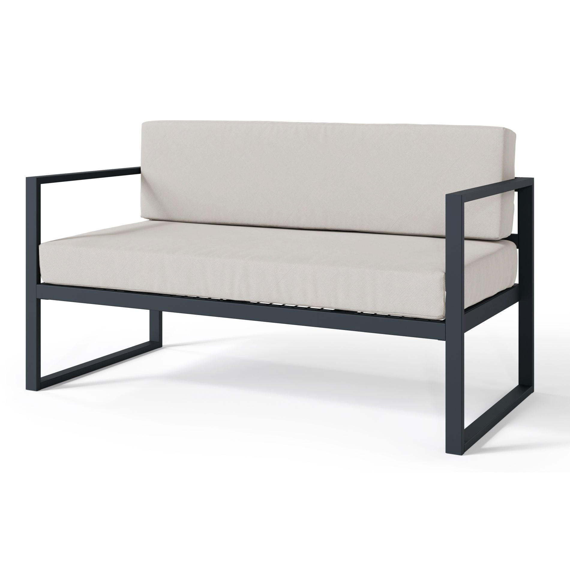 GARTEN-SOFA Dywilly Grau/Schwarz - Grau, Textil (128/72/65cm) - Selsey