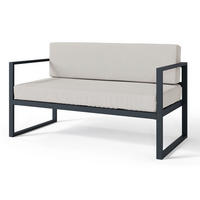 GARTEN-SOFA Dywilly Grau/Schwarz - Grau, Textil (128/72/65cm) - Selsey