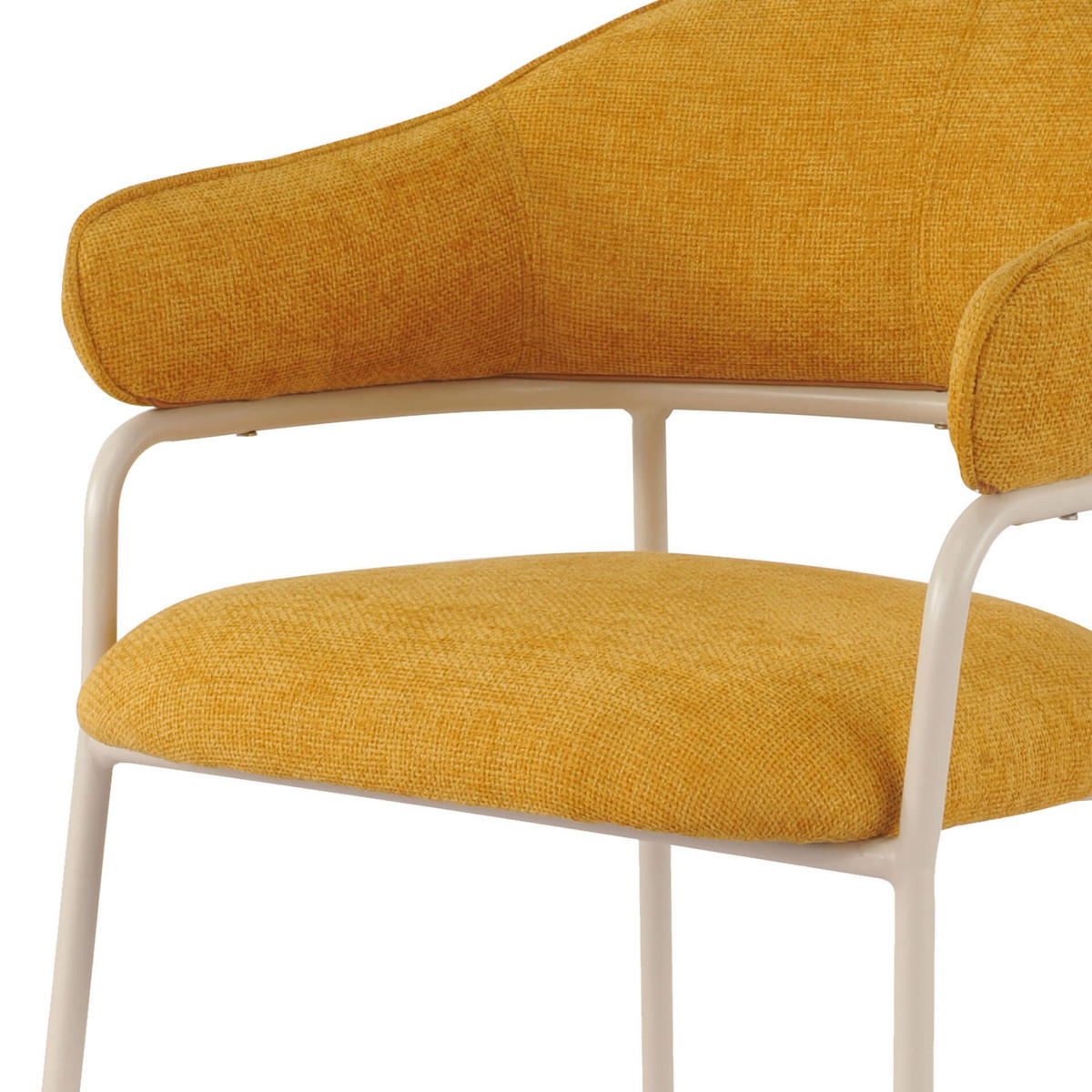 STÜHLE 2er Set Gelb Weiß 56,5/57/82,5 cm - Gelb, Textil (56.5/82.5/57cm) - Mobili Rebecca