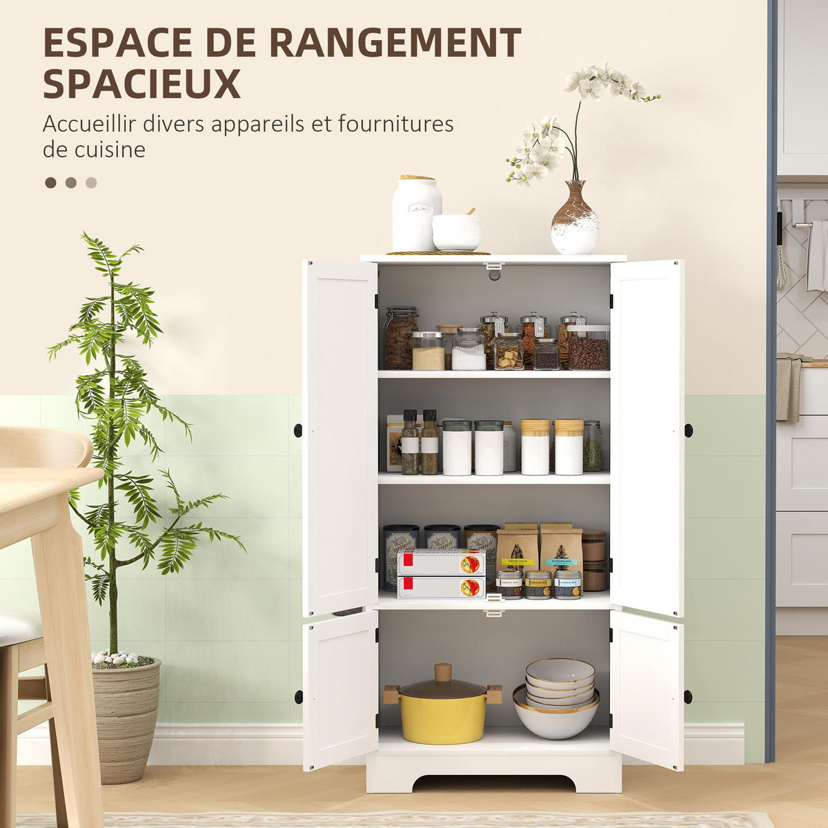HIGHBOARD DE-11164 2 Schränke & verstellbarem Boden Weiß - Weiß, Holzwerkstoff (30/123/58.2cm) - ComfortXL
