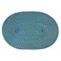 PLATZSET Polypro Petrol oval ca. 45x30 cm Platzdeckchen Tischset - Petrol, Kunststoff (30/45cm) - TiborTex