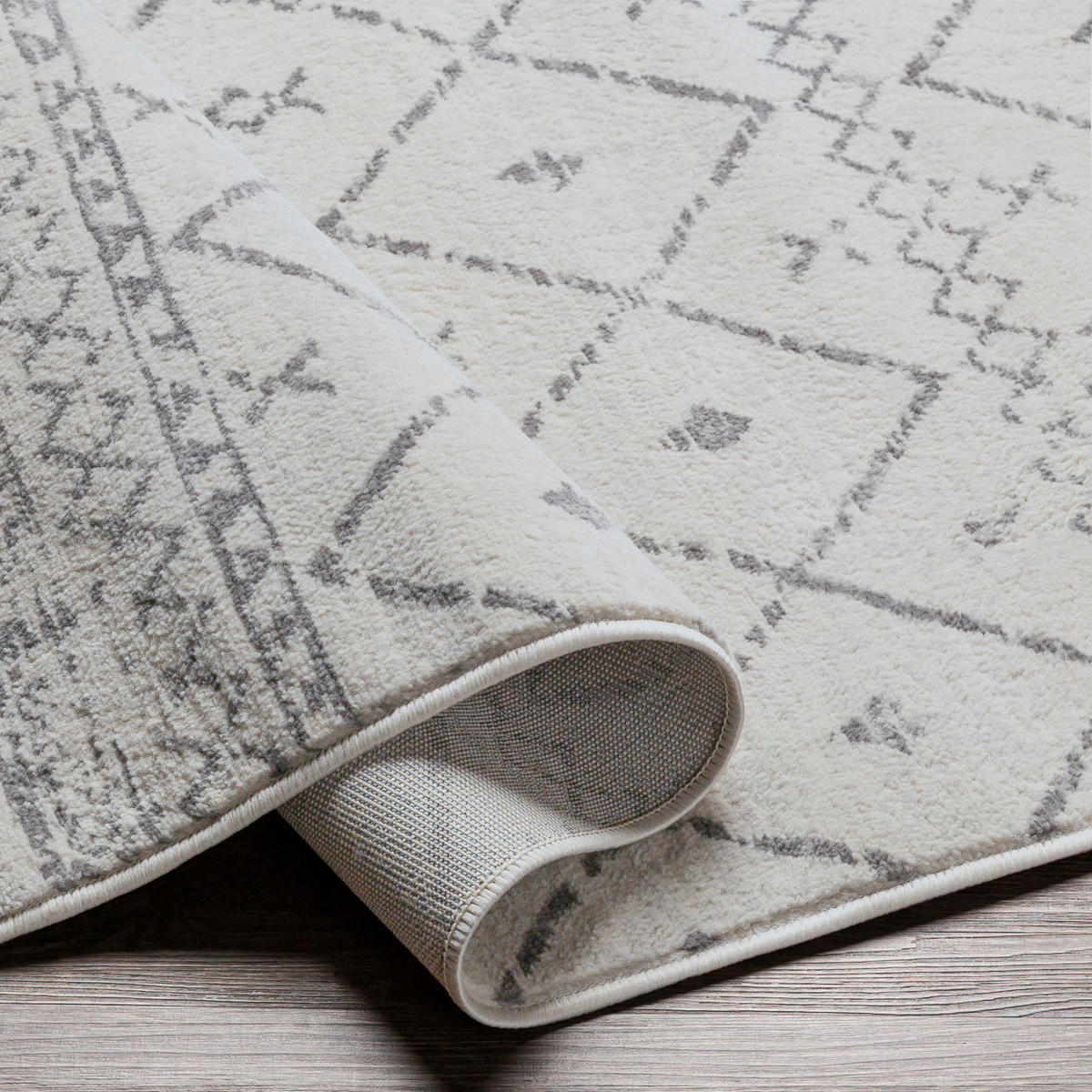 KURZFLORTEPPICH 120x170 cm Weiß - Grau, Naturmaterialien/Textil (120/170cm) - LIVABLISS