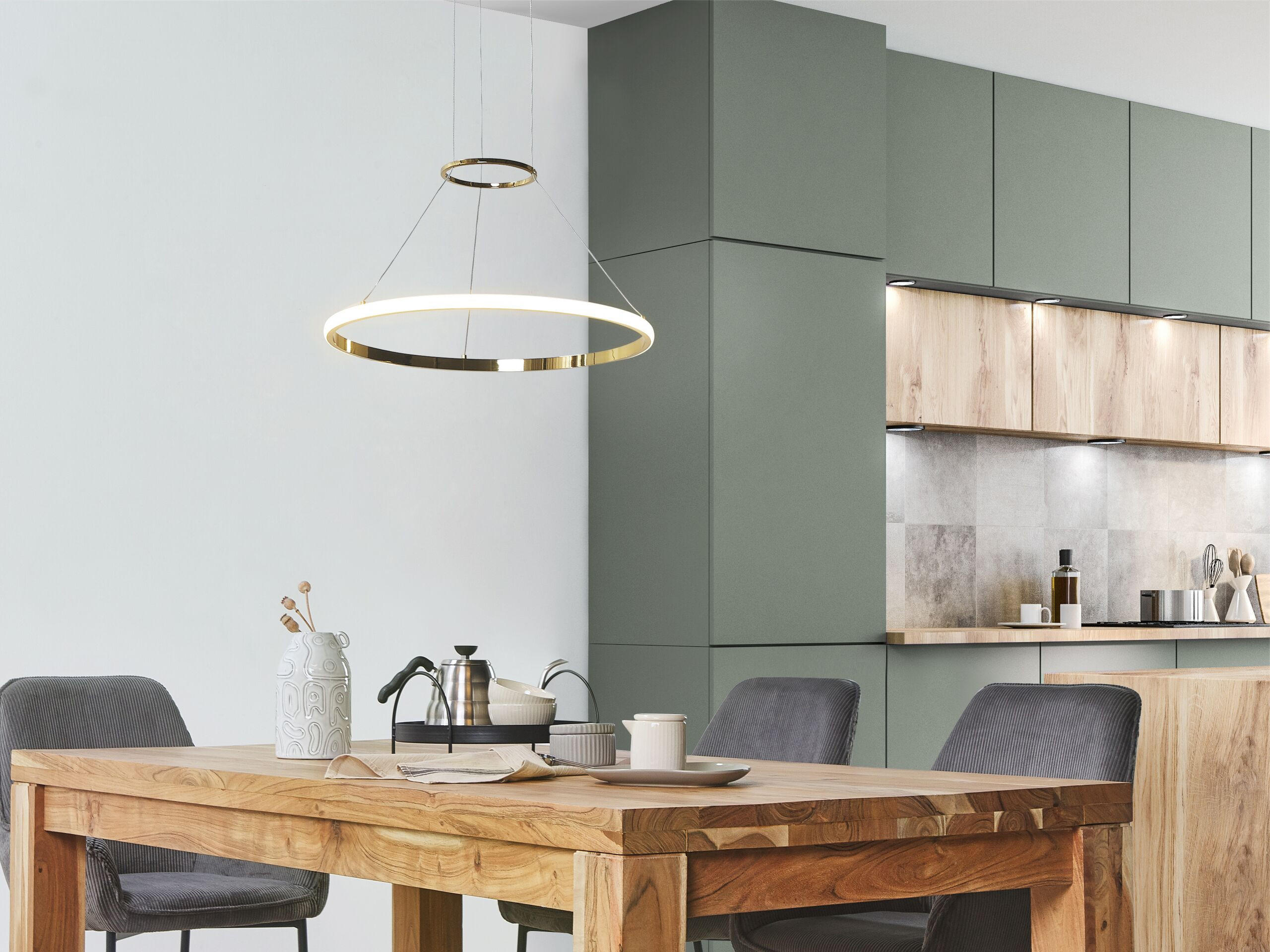 HÄNGELEUCHTE Tano 50/50/104 cm - Goldfarben, Metall (50/50/104cm) - Beliani