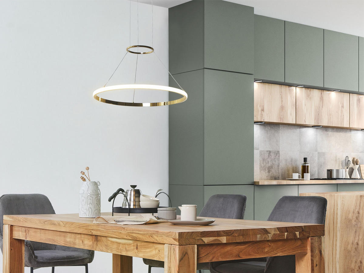 HÄNGELEUCHTE Tano 50/50/104 cm - Goldfarben, Metall (50/50/104cm) - Beliani