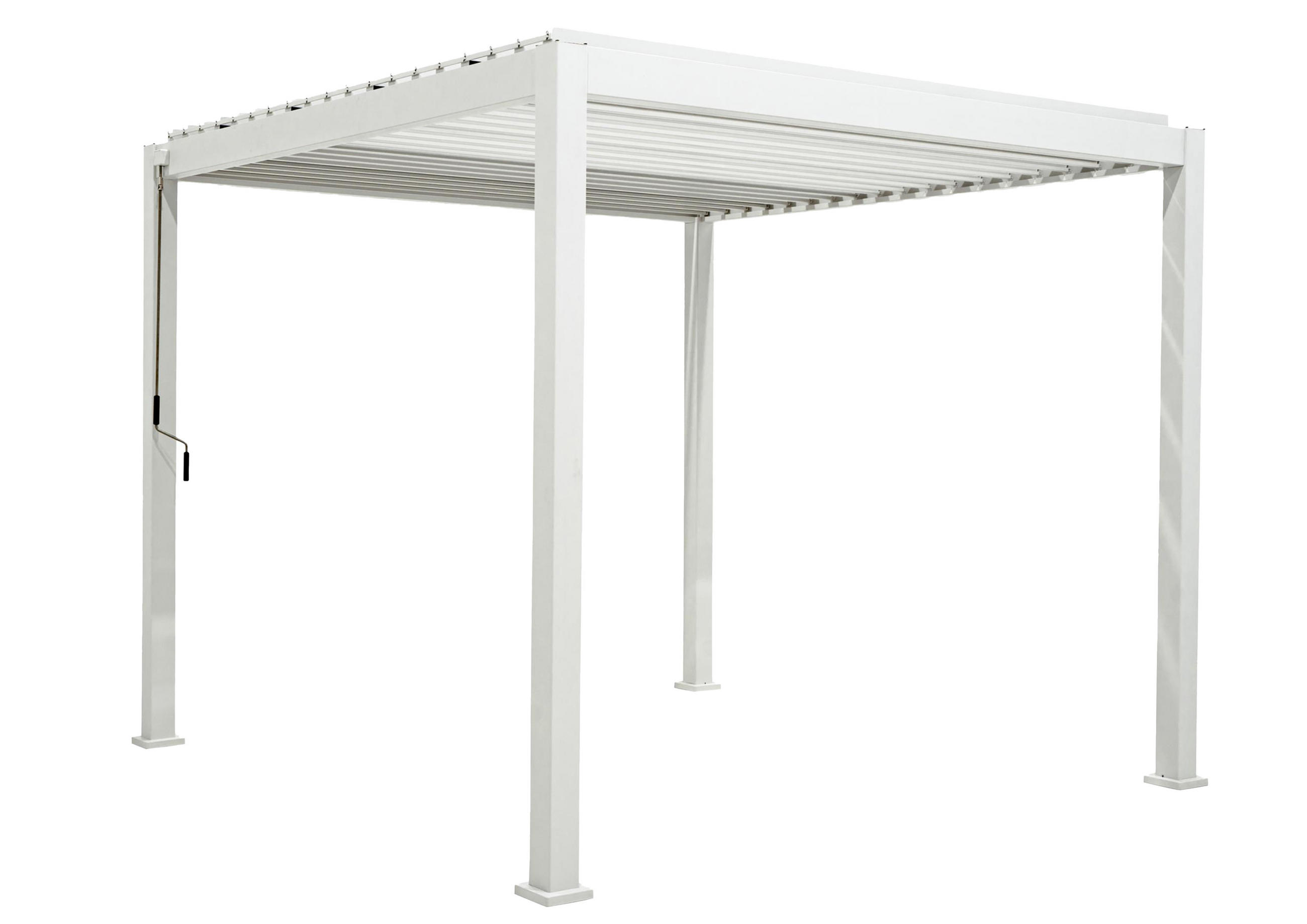 LAMELLENPERGOLA Mirador Classic Weiß 300/400/250 cm - Grau, Kunststoff (400/250/300cm) - Green Spirit