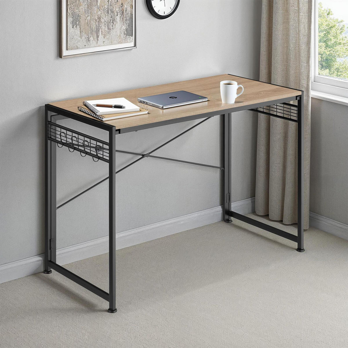 SCHREIBTISCH Paterson,102 x 51 x 77 cm,Industrial Holz hell, Eiche Sonoma - Naturfarben, Holzwerkstoff (102/51/77cm) - tectake