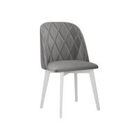 ESSZIMMERSTUHL Monti III Pik Raute - Hellgrau/Weiß, Holz/Textil (48/83/55cm) - MIRJAN24