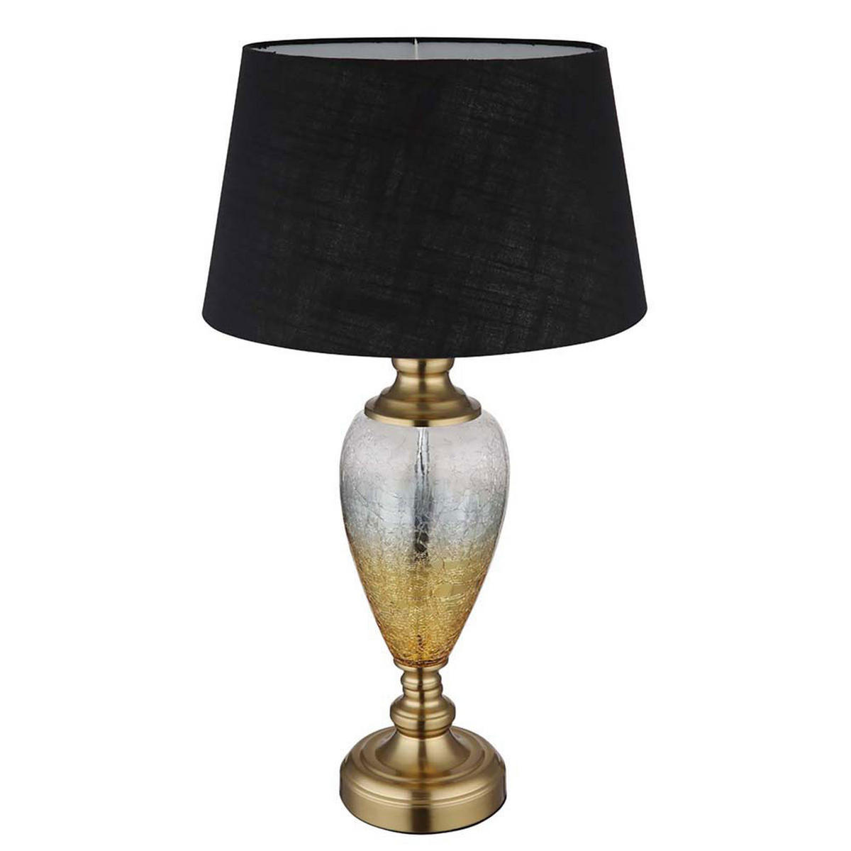 LED TISCHLEUCHTE Schwarz Glas Textil - Schwarz, Glas (38/38/66cm) - Globo Lighting