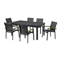 GARTENESSGRUPPE im Set - 6 -Sitzer - Aluminium - anthrazitgrau - NAURU - Anthrazit, Metall - Vente-Unique