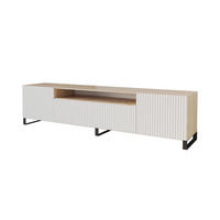 LOWBOARD NOA-2-S 200x53x41 cm - Artisan / Weiß - Schwarz/Weiß, Holzwerkstoff (200/53/41cm) - ALTDECOR