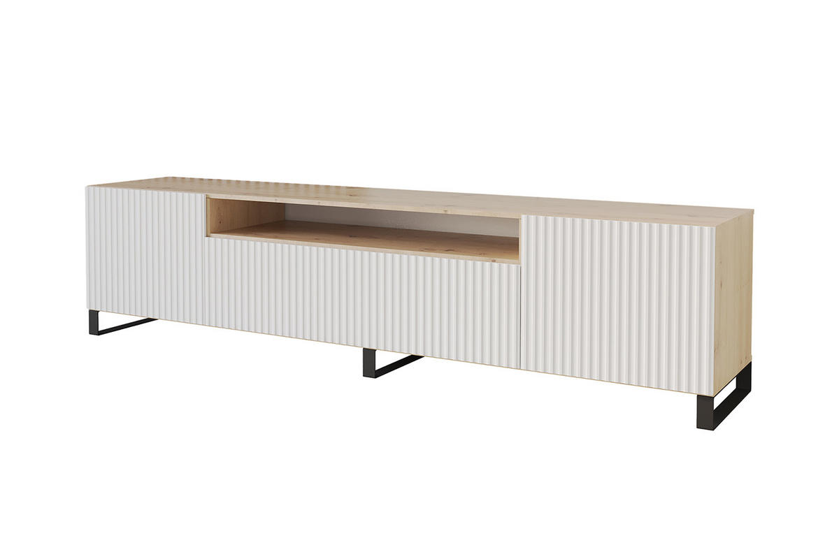 LOWBOARD NOA-2-S 200x53x41 cm - Artisan / Weiß - Schwarz/Weiß, Holzwerkstoff (200/53/41cm) - ALTDECOR