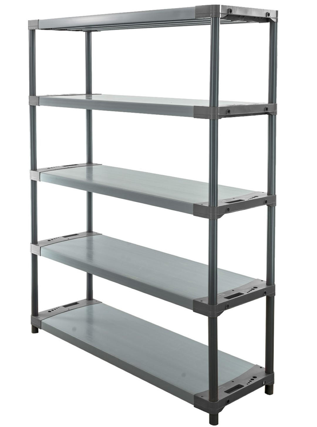 KUNSTSTOFFREGAL GREY BEAR Tall 180x130x46cm Fachlast 70kg Grau - Grau, Kunststoff (130/180/46cm) - PROREGAL