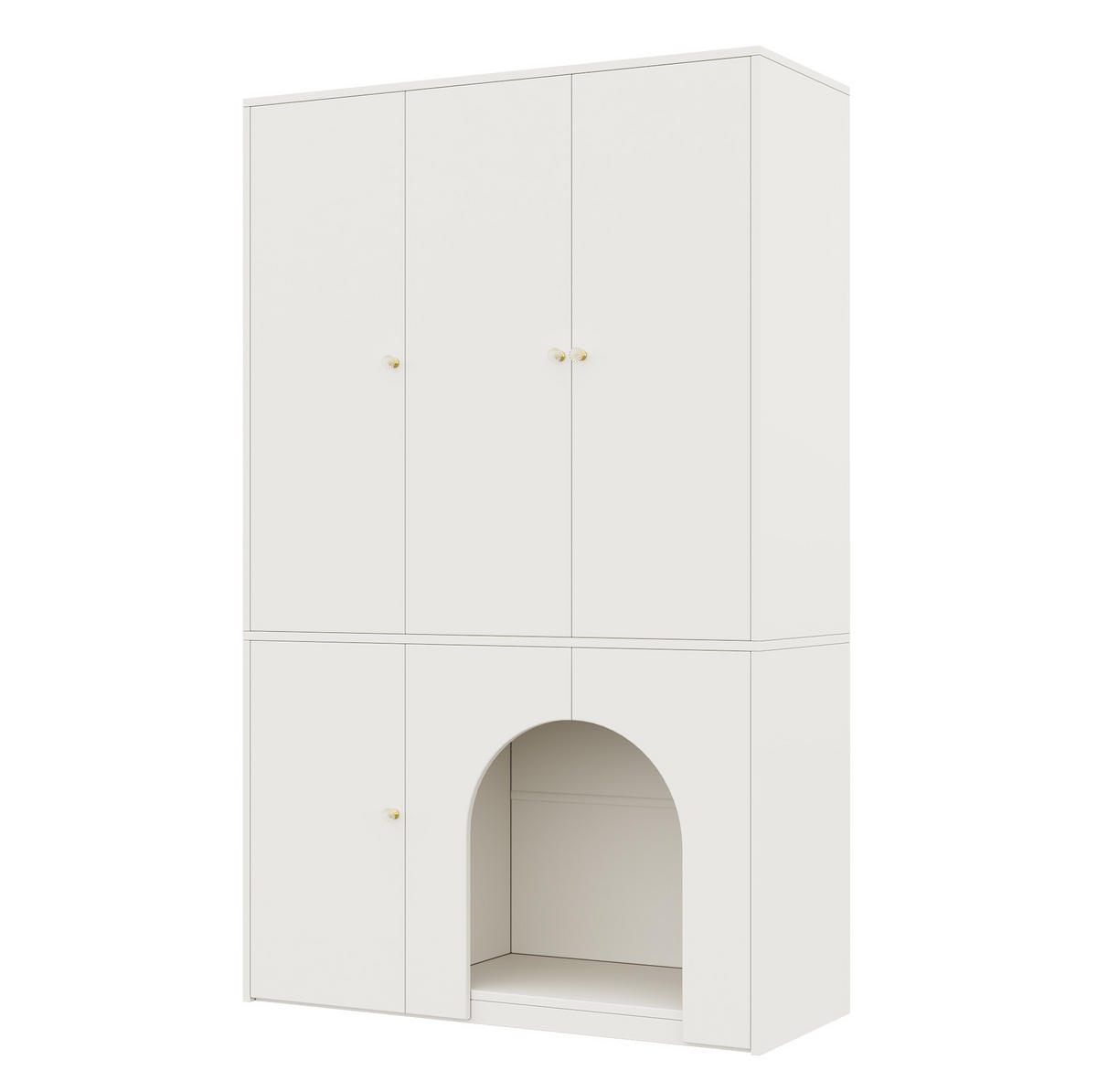ŠATNÍ skříň z MDF 120x50x200 cm bílá s tyčí na oděvy a prostorem pro mazlíčka - bílá, kompozitní dřevo (120/200/50cm) - Modfu