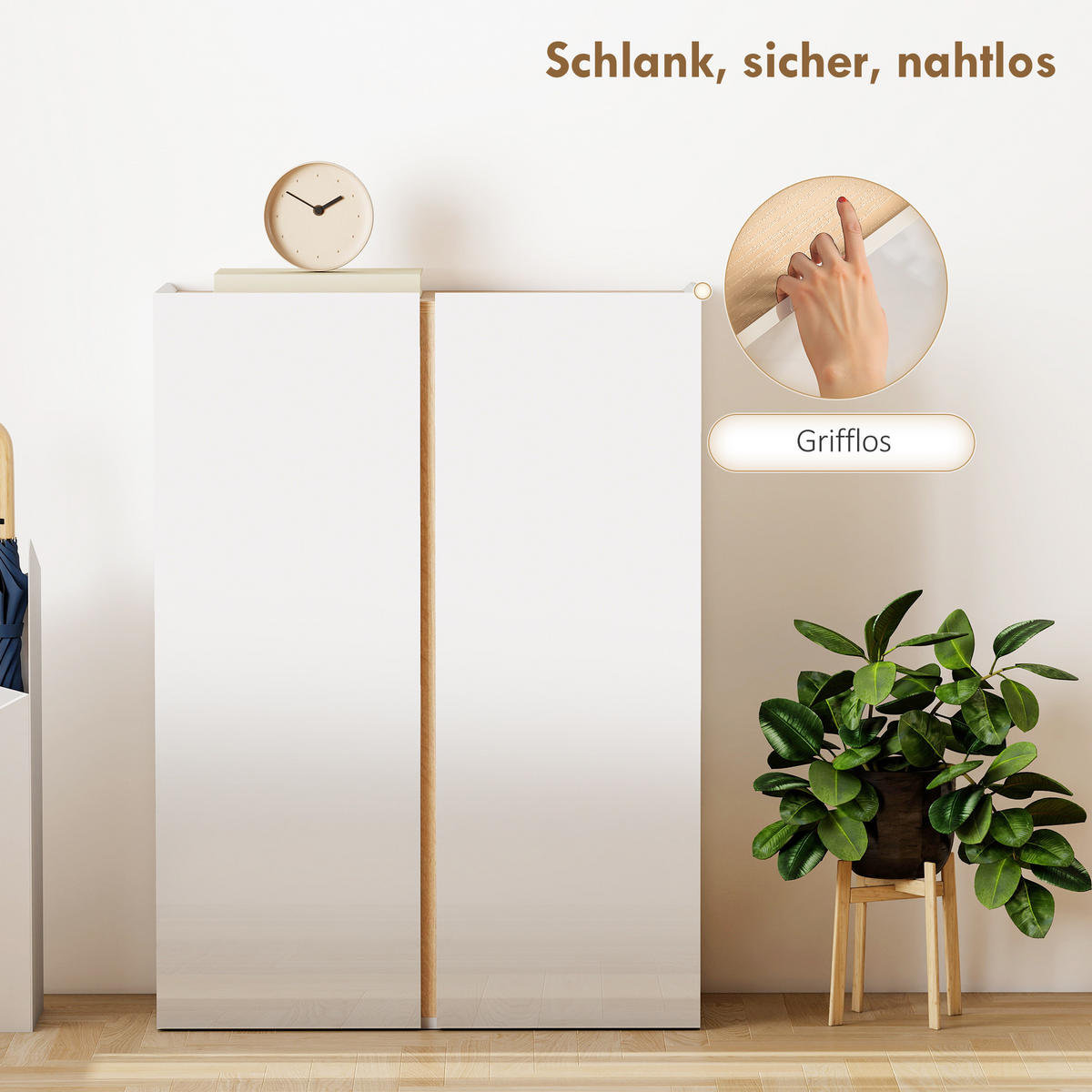 SCHUHSCHRANK Weiß 33.5/70.0/95.0 cm - Weiß, Holzwerkstoff (70/95/33.5cm)