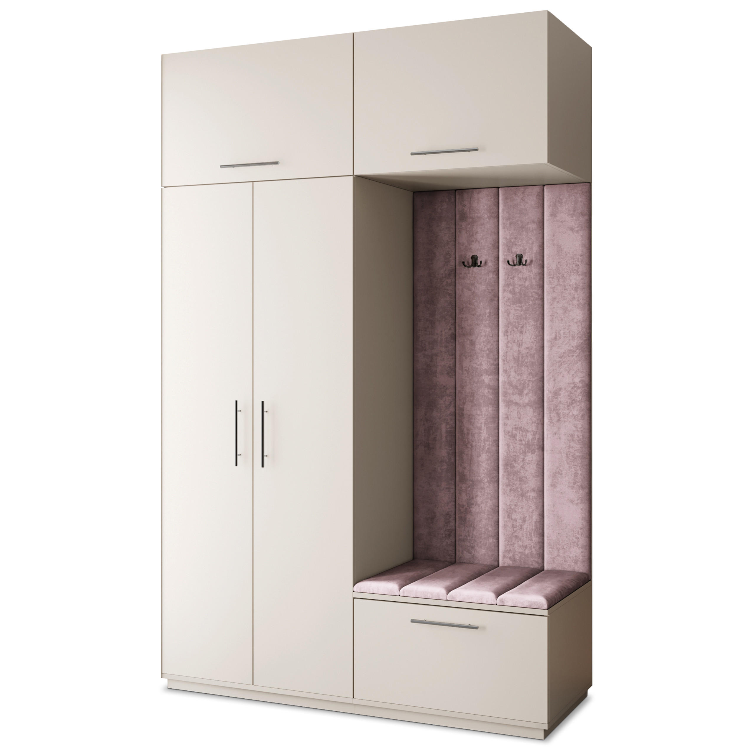GARDEROBENSCHRANK REMA 150/240/60 cm Modern Garderobe-Set Kaschmir - Kaschmir/Lila, Holzwerkstoff (150/240/60cm) - MASSENO
