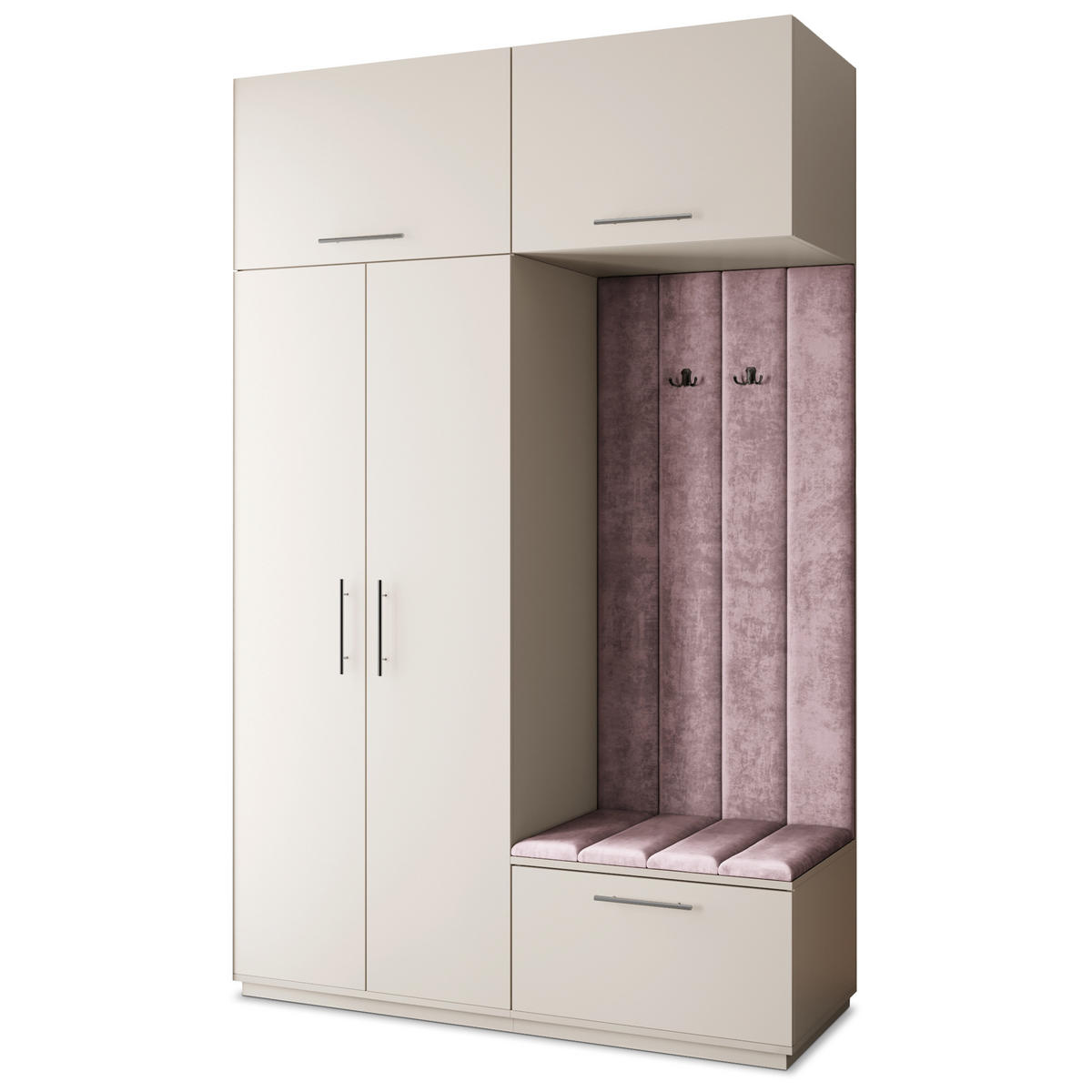 GARDEROBENSCHRANK REMA 150/240/60 cm Modern Garderobe-Set Kaschmir - Kaschmir/Lila, Holzwerkstoff (150/240/60cm) - MASSENO
