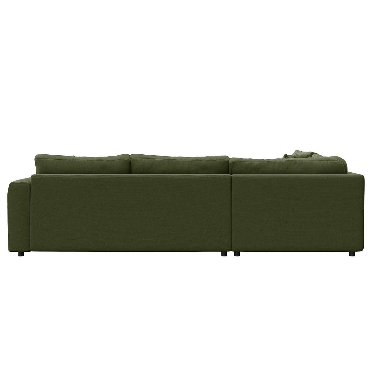 ECKSOFA mit Ottomane - Schwarz/Grün, Holz/Kunststoff (267/254cm) - home24