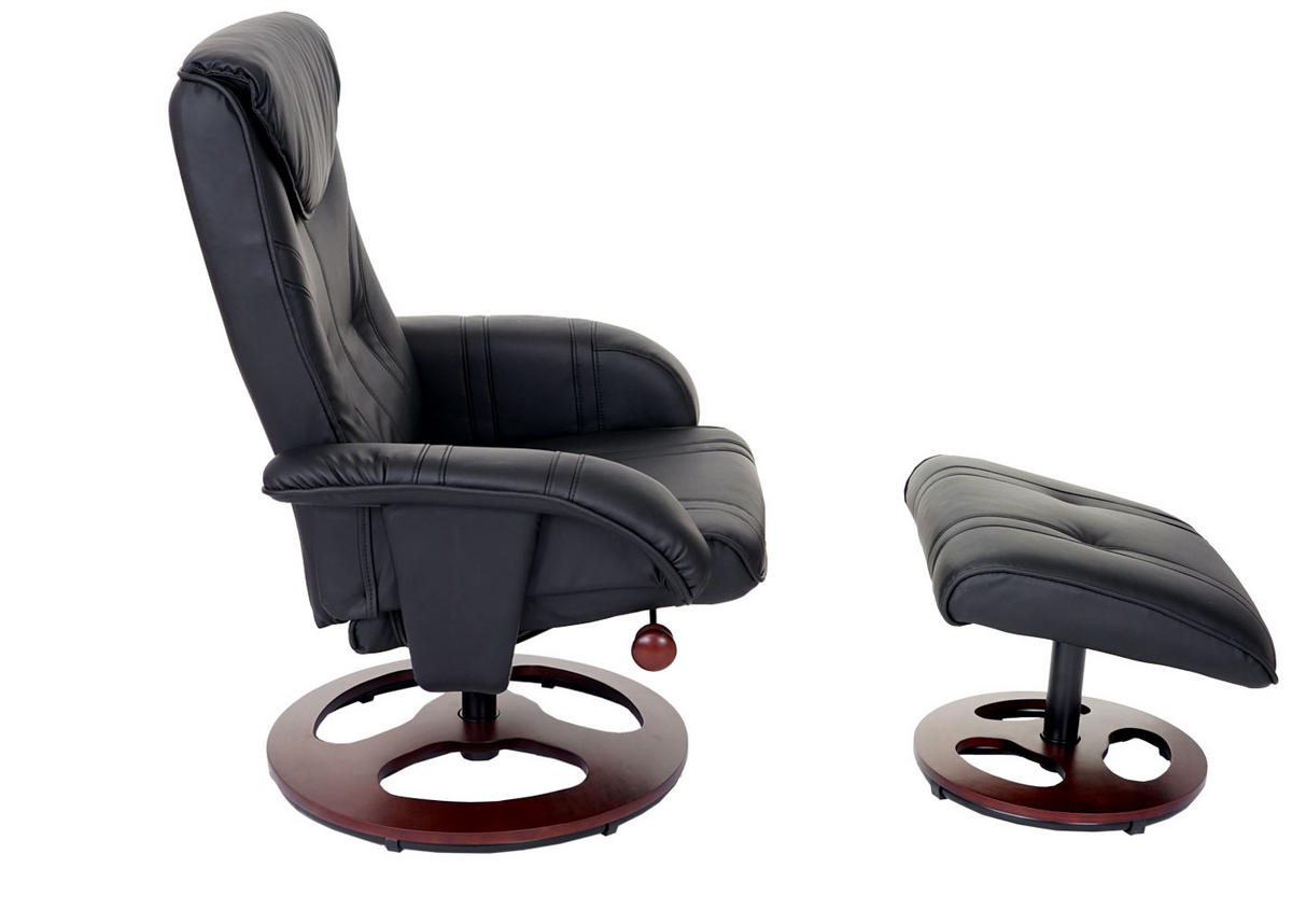 RELAXSESSEL MIT HOCKER Schwarz - Schwarz, Textil (77/105/68cm) - MCW