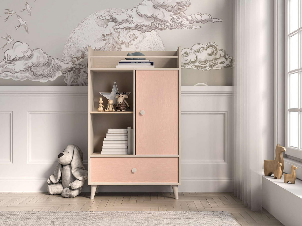 KOMMODE – 80 cm – Mevel – Grau - Grau, Holzwerkstoff (80/132/40cm) - hi-markt