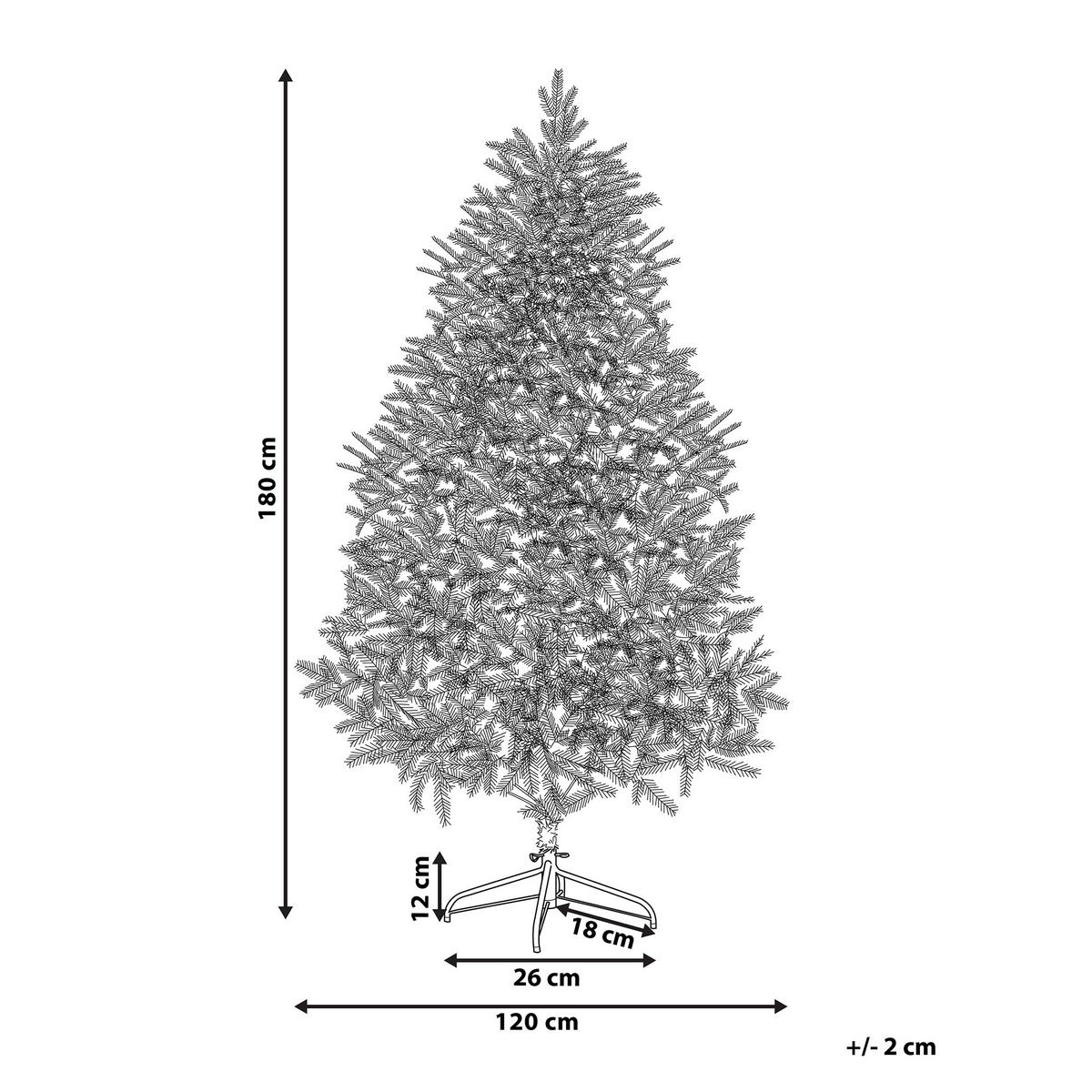WEIHNACHTSBAUM 180 cm Weiß Foraker - Weiß, Kunststoff (180cm) - Beliani