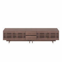 TV-ELEMENT200X39,5X55CM Walnussfarben für 80-Zoll-Fernseher mit Holzlamellen - Walnussfarben, Holz (46/19/113cm) - Raelunyi