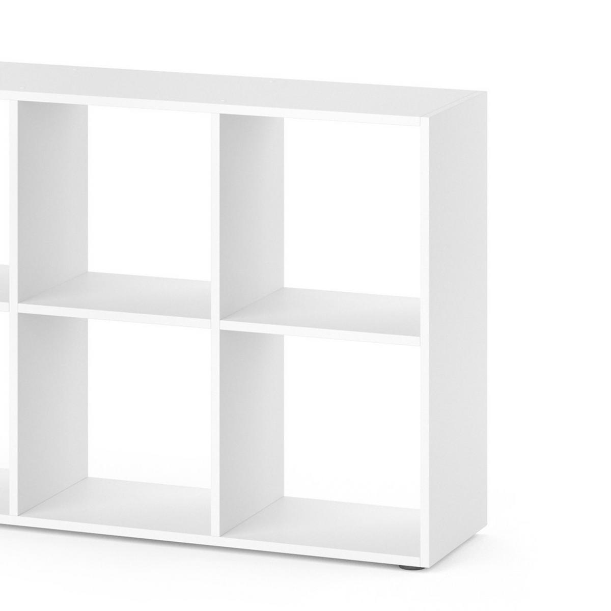 KINDERREGAL Weiß 72 x 107.8 cm mit 6 Faltboxen - Weiß, Holzwerkstoff (72/107.8/29cm) - Vicco