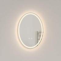 BADSPIEGEL mit LED-Beleuchtung Oval 70/50/3 cm - Transparent, Glas (50/70/3cm) - EMKE