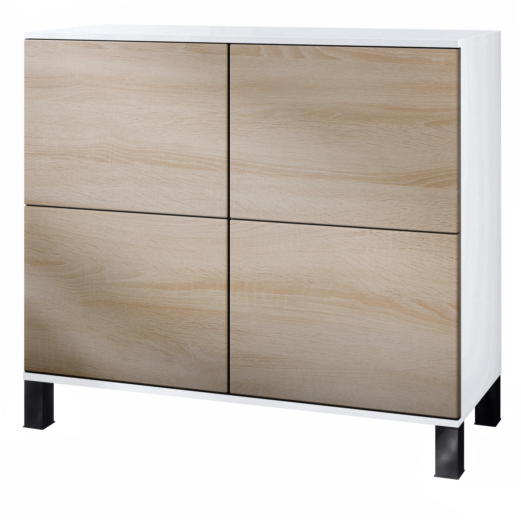 KOMMODE Rova Eiche sägerau - Eiche San Remo, Holzwerkstoff (92.5/84.5/35cm) - Vladon