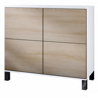 KOMMODE Rova Eiche sägerau - Eiche San Remo, Holzwerkstoff (92.5/84.5/35cm) - Vladon