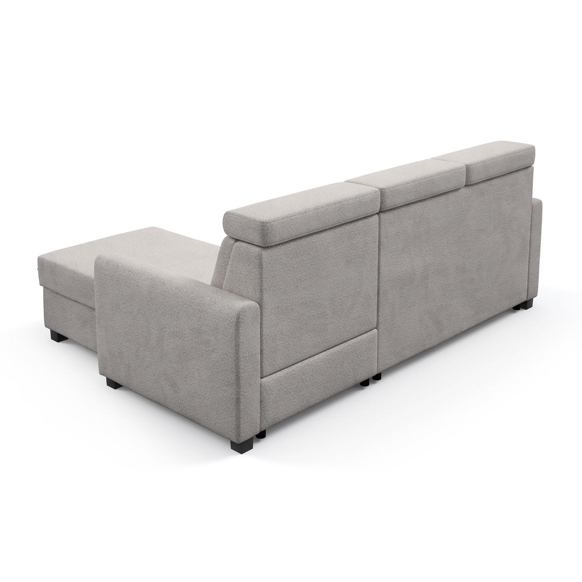 ECKSCHLAFSOFA Milano, Beige, rechts - Beige/Schwarz, Textil (217/166cm) - Beautysofa