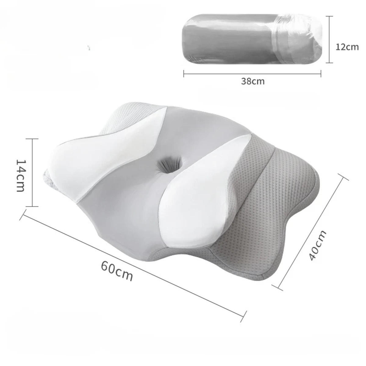 NACKENSTÜTZKISSEN 60/40 cm - Grau, Textil (40/60cm) - Authentics