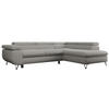 ECKSOFA PEDRO L Hellgrau Boucle - Rechts Seite - Hellgrau/Schwarz, Textil/Metall (273/208cm) - MKS