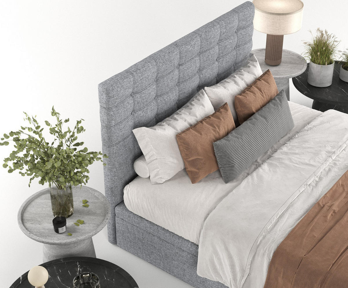 POLSTERBETT Callo mit Stauraum 160/200 cm Grau im Alta Stoff - Schwarz/Grau, Holz/Holzwerkstoff (160/200cm) - AltaBeds