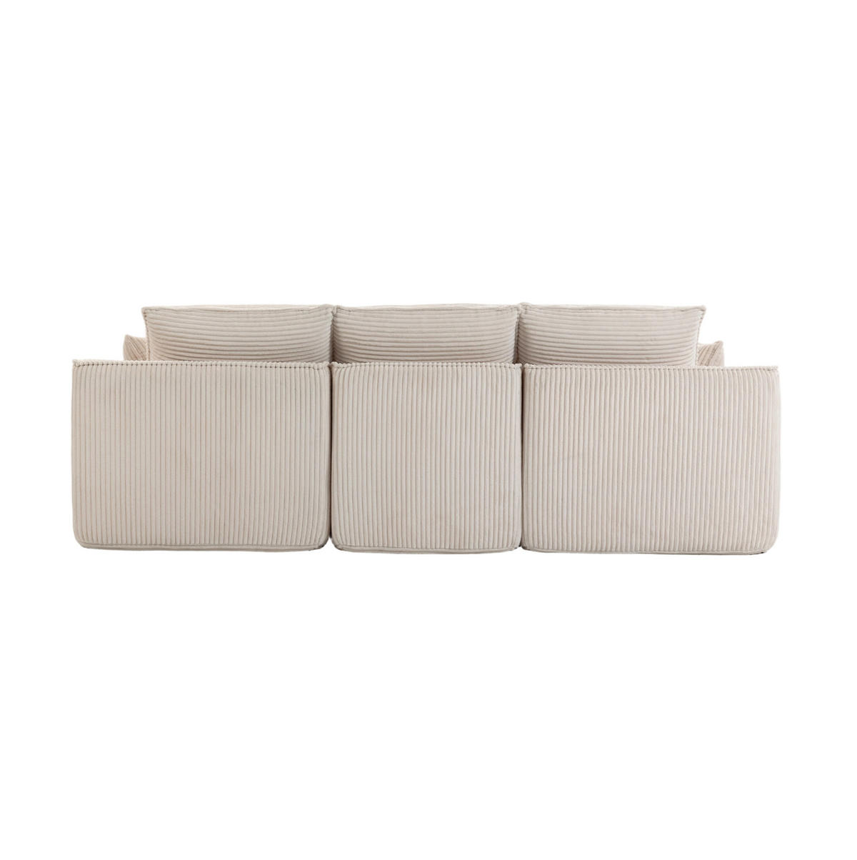 SOFA modular mit Hocker 263 x 167 cm Cord Beige - Beige, Kunststoff (167/263cm) - Meubliv