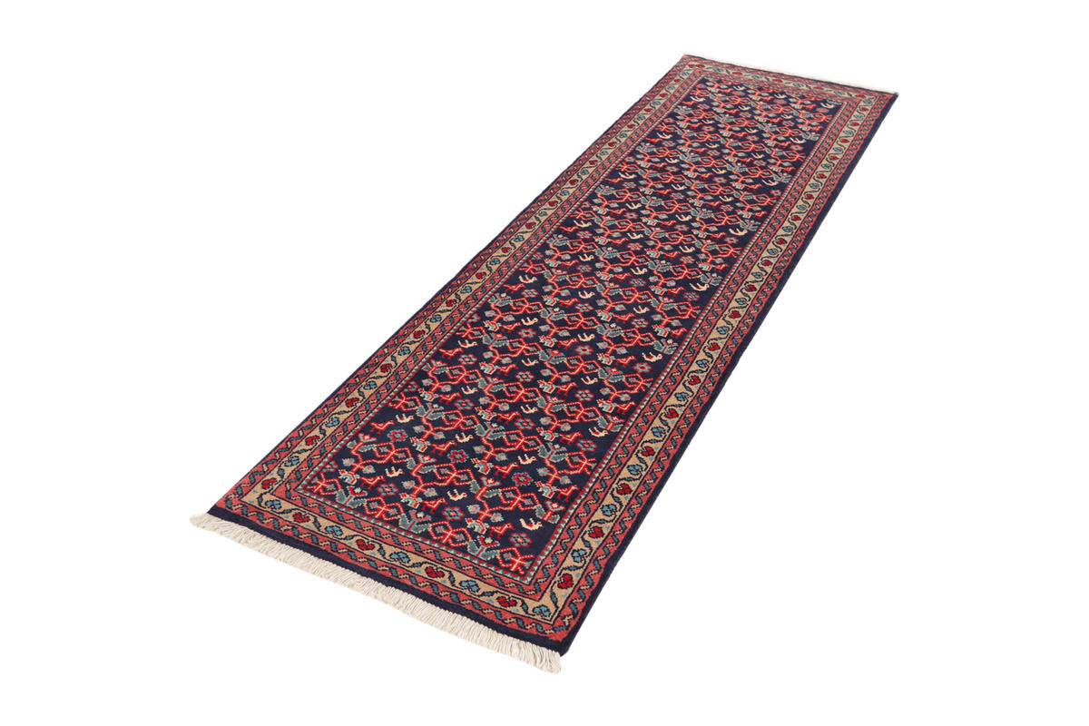 LÄUFER Orient handgeknüpft Assadabad Blau 236/72 cm Schurwolle - Blau, Textil (72/236cm) - Looma