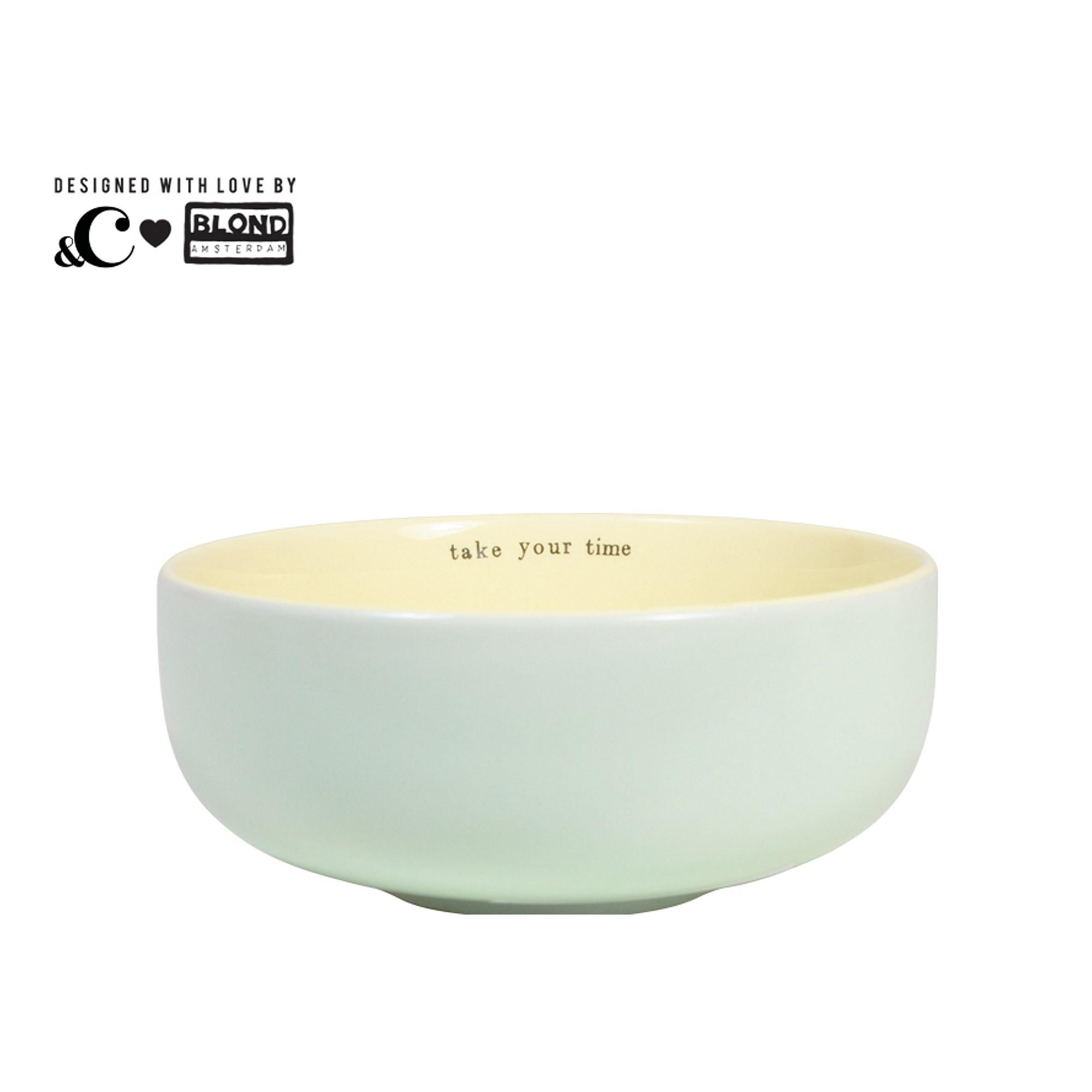 SCHALE Nimm dir Zeit in Grün - 14cm - Grün, Keramik (15.5/6.7/15.5cm) - Blond Amsterdam